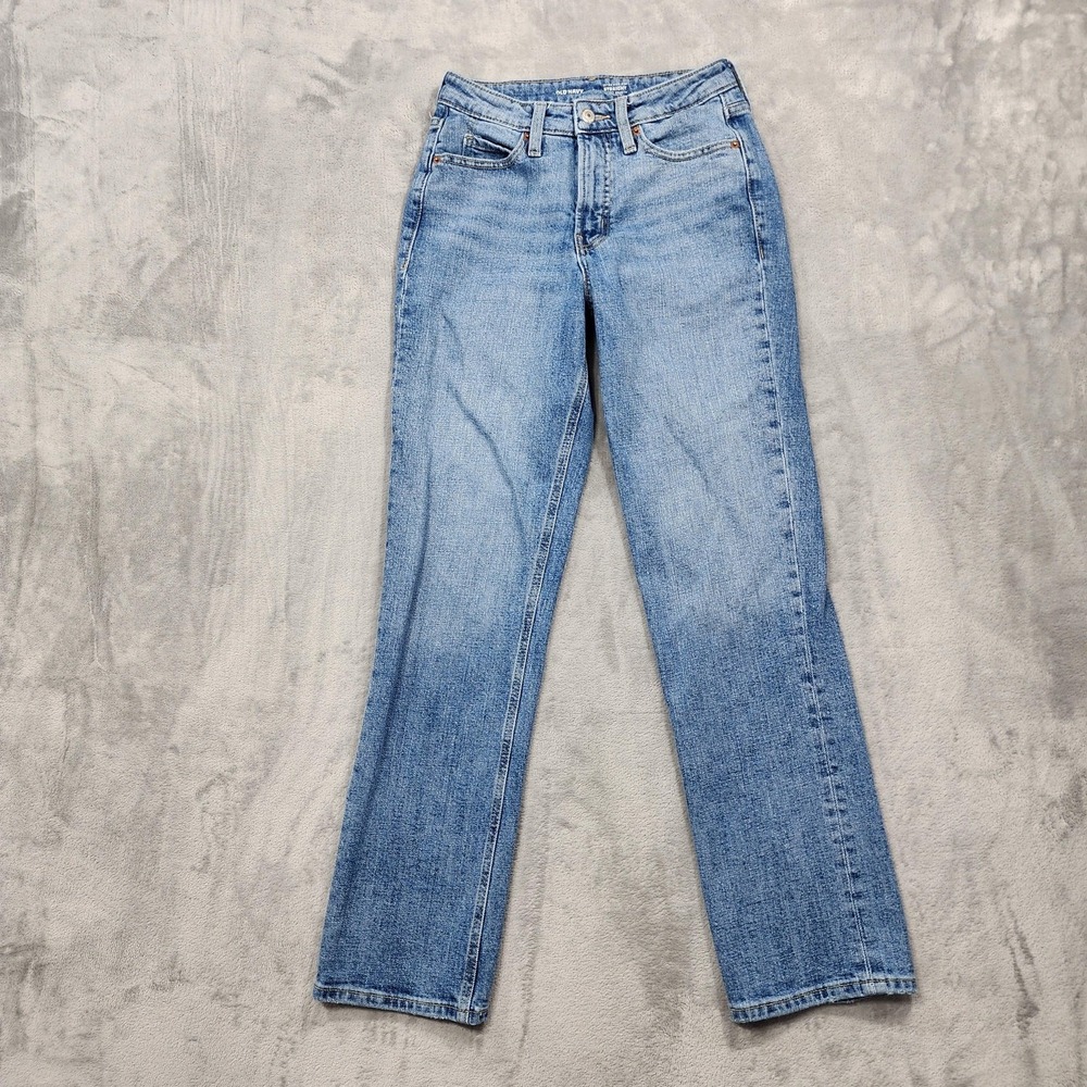Old Navy Jeans Womens 0‎ Blue Extra High Rise Straight Secret Smooth Pockets